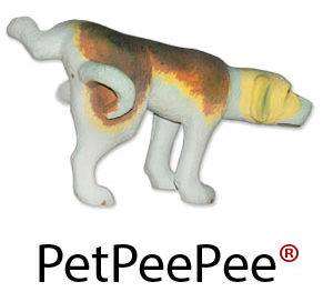 PetPeePee® logo showing a dog lifting its leg with the brand name PetPeePee® beneath