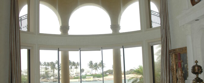 Custom-made draperies in elegant living room