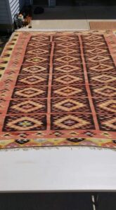 Wool Antique Carpet made of vegetable dye, cleaned from mice and rat urine odor. 