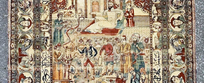 1860 Kermanshah Persian rug cleaned from cat urine odor by the PetPeePee Company using odor-free Dead Sea formula and the XPetPee machine see the video