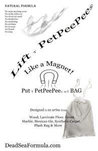 Lift T PetPeePee Bag natural cleaner for urine on carpet wood floor tile and more